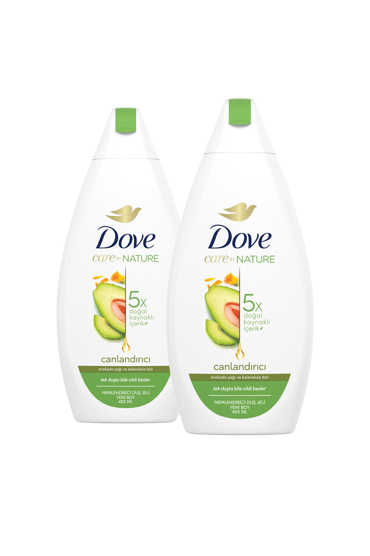 Dove Care By Nature Nemlendirici Duş Jeli Avokado Yağı Ve Kalendula Özü Canlandırıcı 450 ml X2 Adet