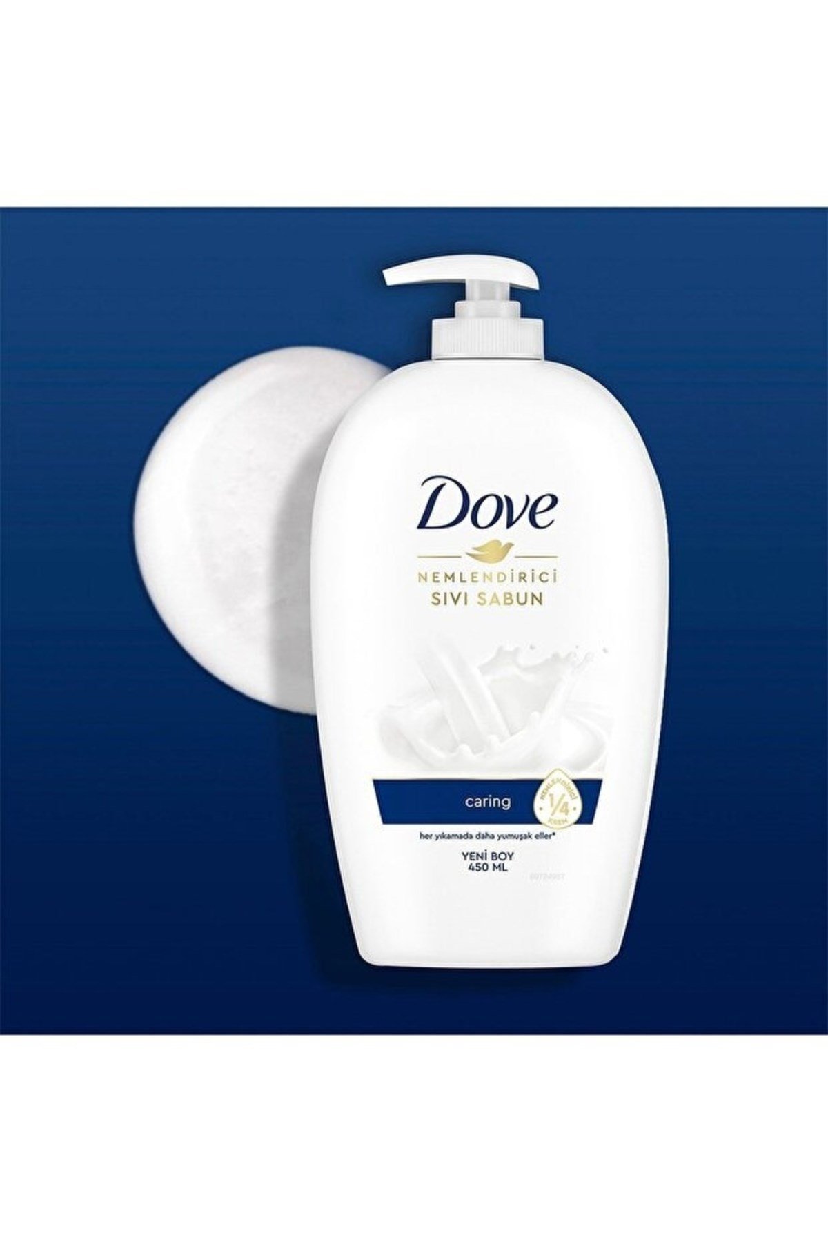 Dove Nemlendirici Sıvı Sabun Caring 1/4 Nemlendirici Krem Etkili 450 ml X2 Adet