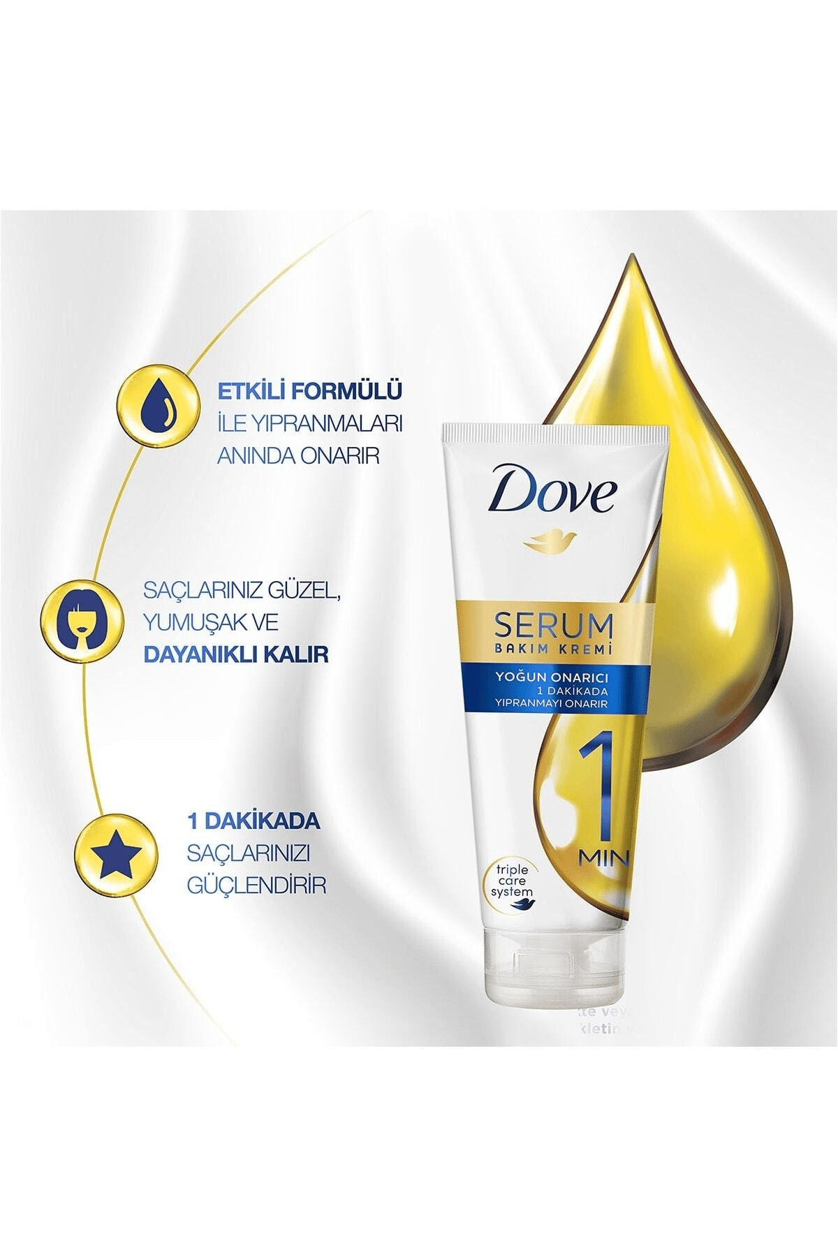 Dove Ultra Care 1 Minute Serum Saç Bakım Kremi Yoğun Onarıcı 170 ml