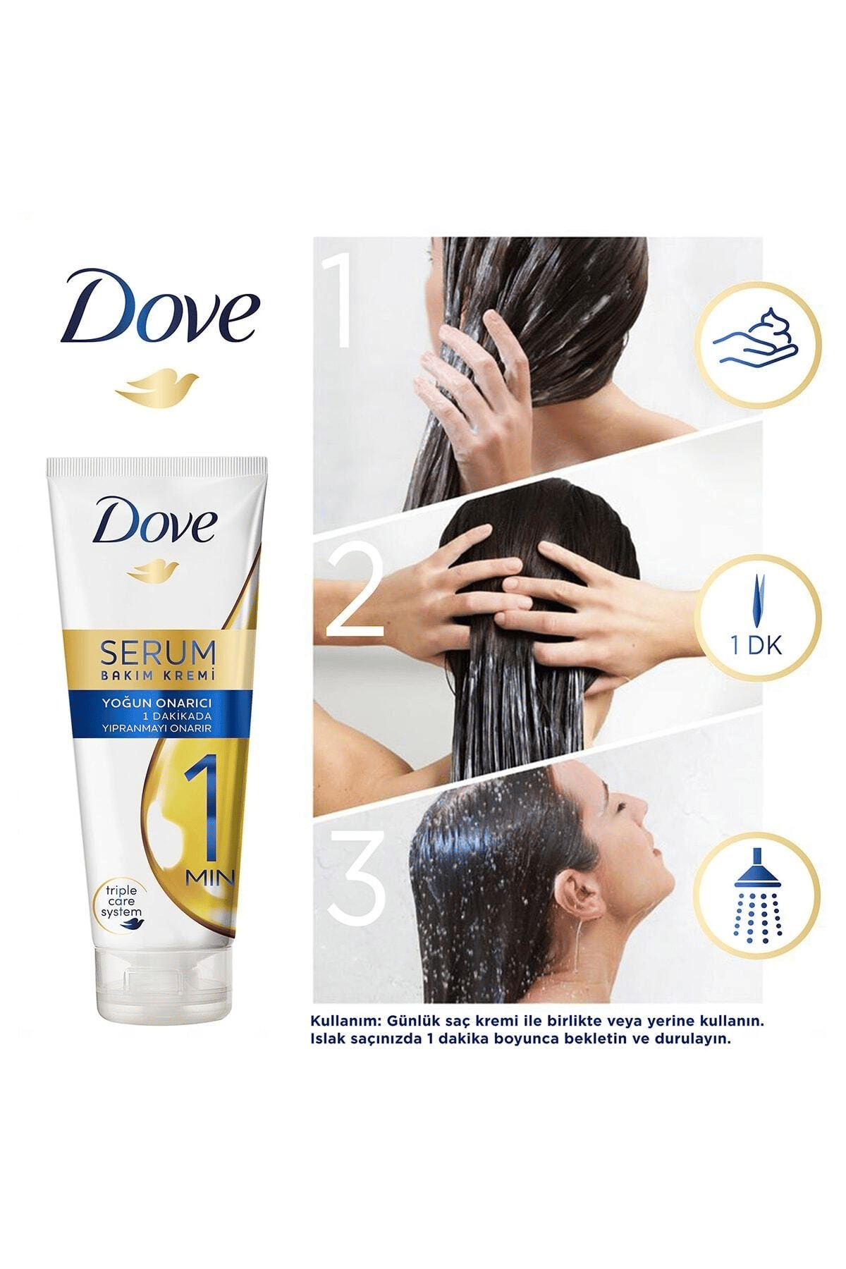 Dove Ultra Care 1 Minute Serum Saç Bakım Kremi Yoğun Onarıcı 170 ml