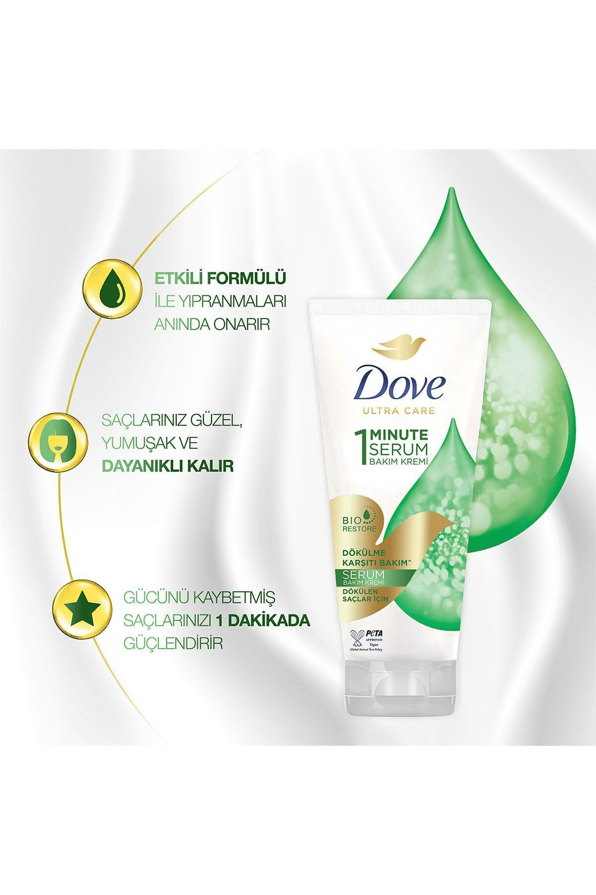Dove Ultra Care 1 Minute Serum Saç Bakım Kremi Dökülme Karşıtı Bakım 170 ml