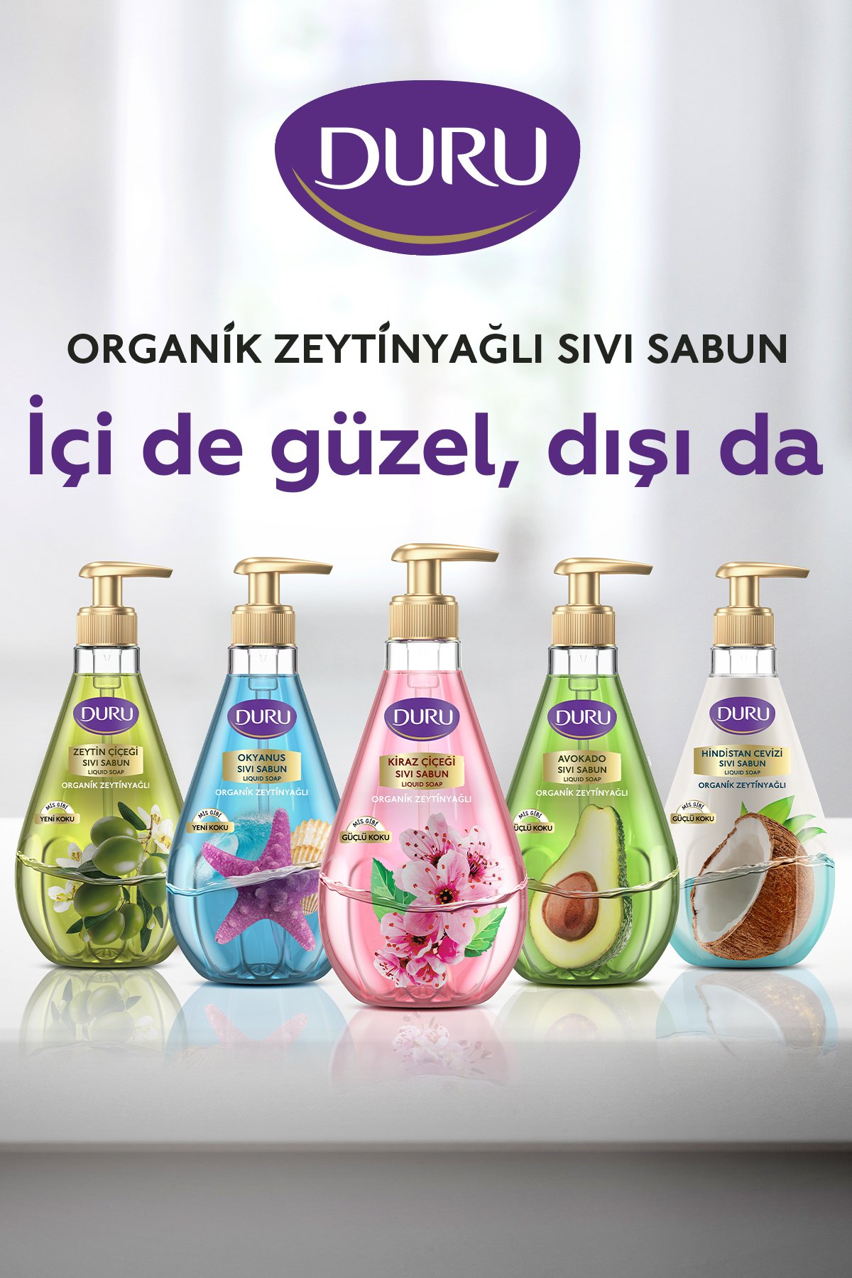 Duru Organik Kiraz Çiçeği Sıvı Sabun 1500 ml x2 Adet + Duru Kiraz Çieği 500 ml
