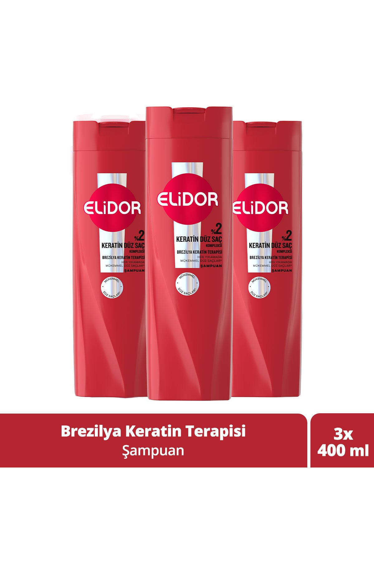 Elidor Saç Bakım Şampuanı Brezilya Keratin Terapisi 400 ml x3 Adet