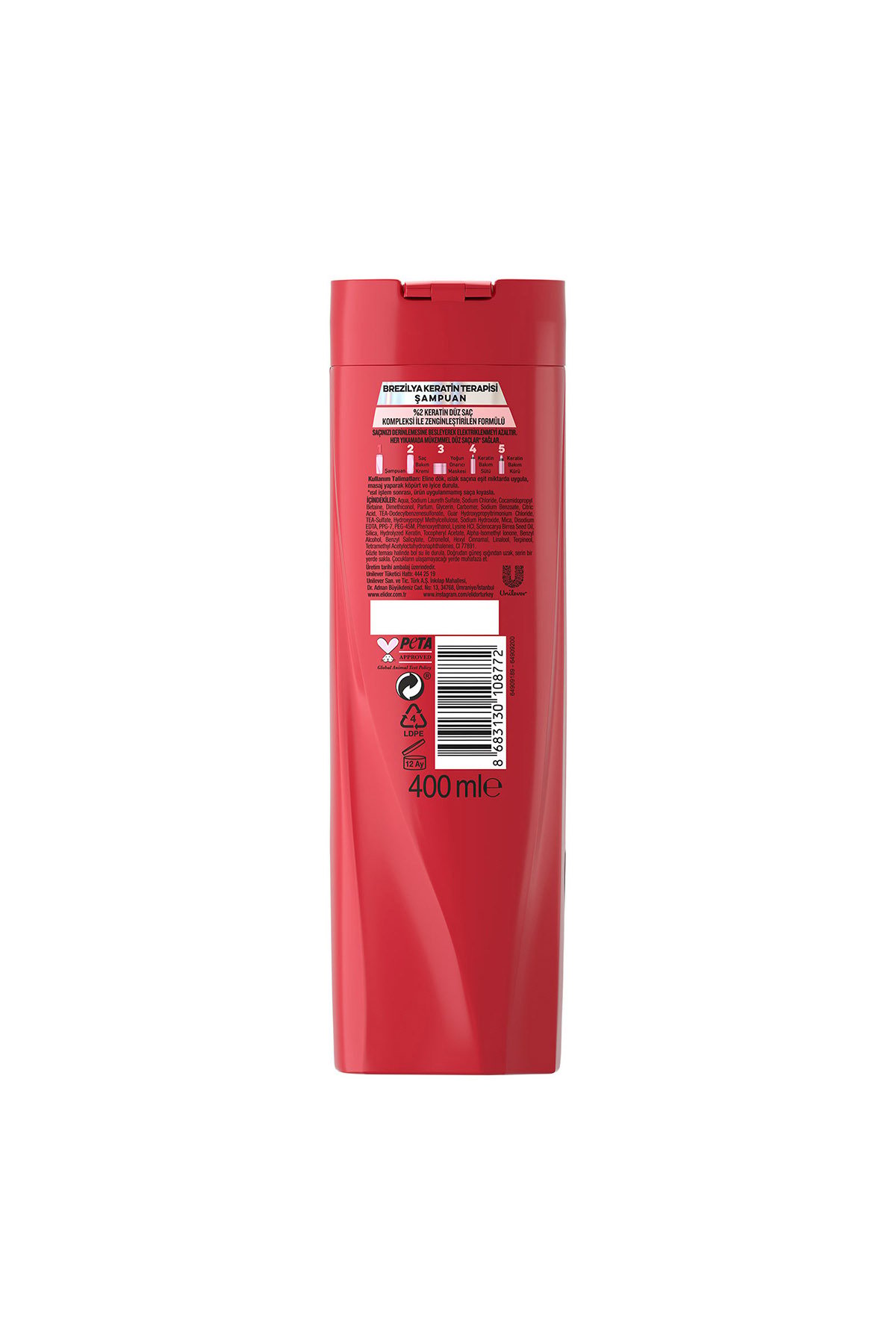 Elidor Saç Bakım Şampuanı Brezilya Keratin Terapisi 400 ml x3 Adet