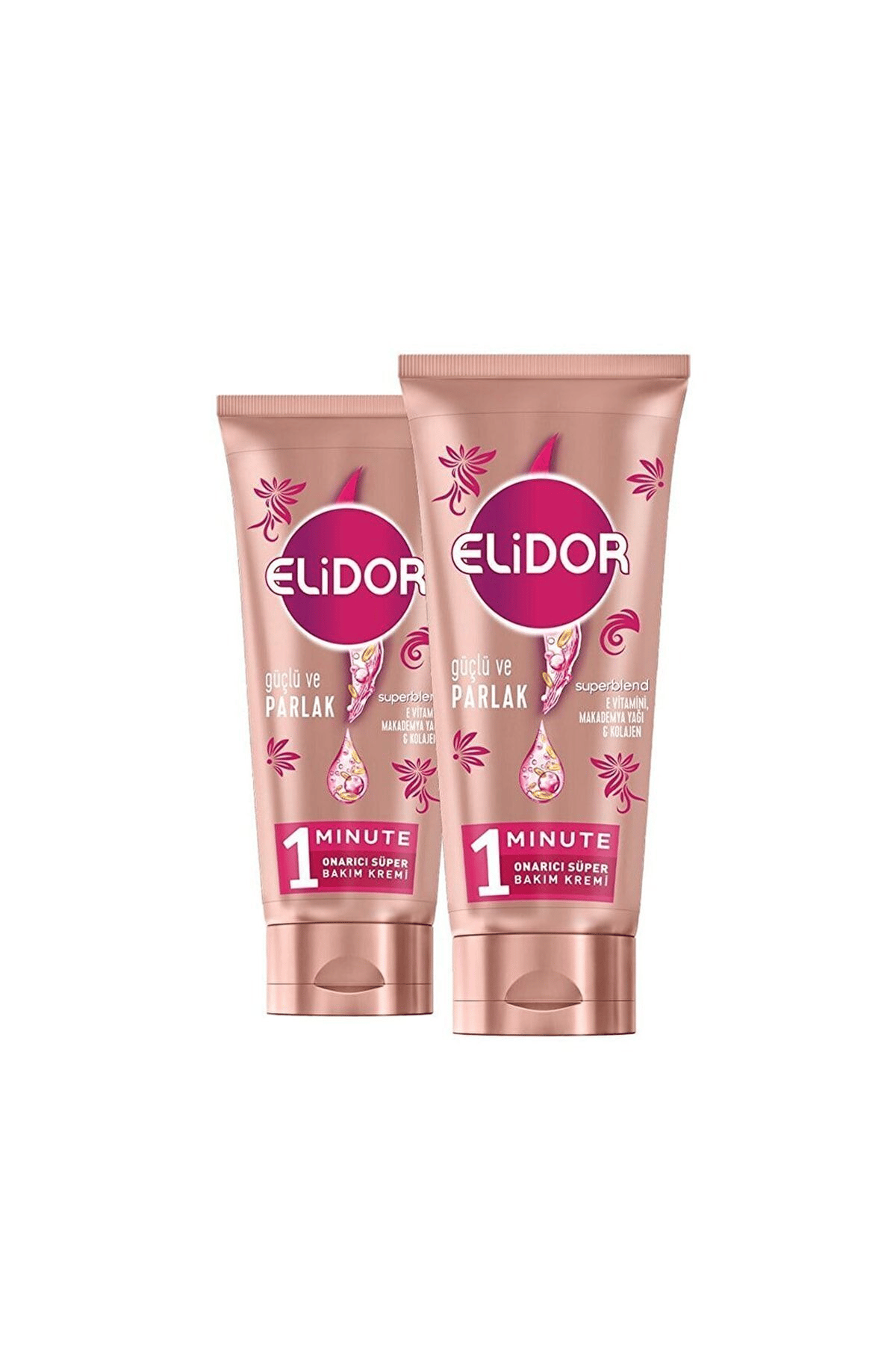 Elidor Superblend 1 Minute Süper Saç Bakım Kremi Güçlü Ve Parlak Pembe 170 ml x2 Adet