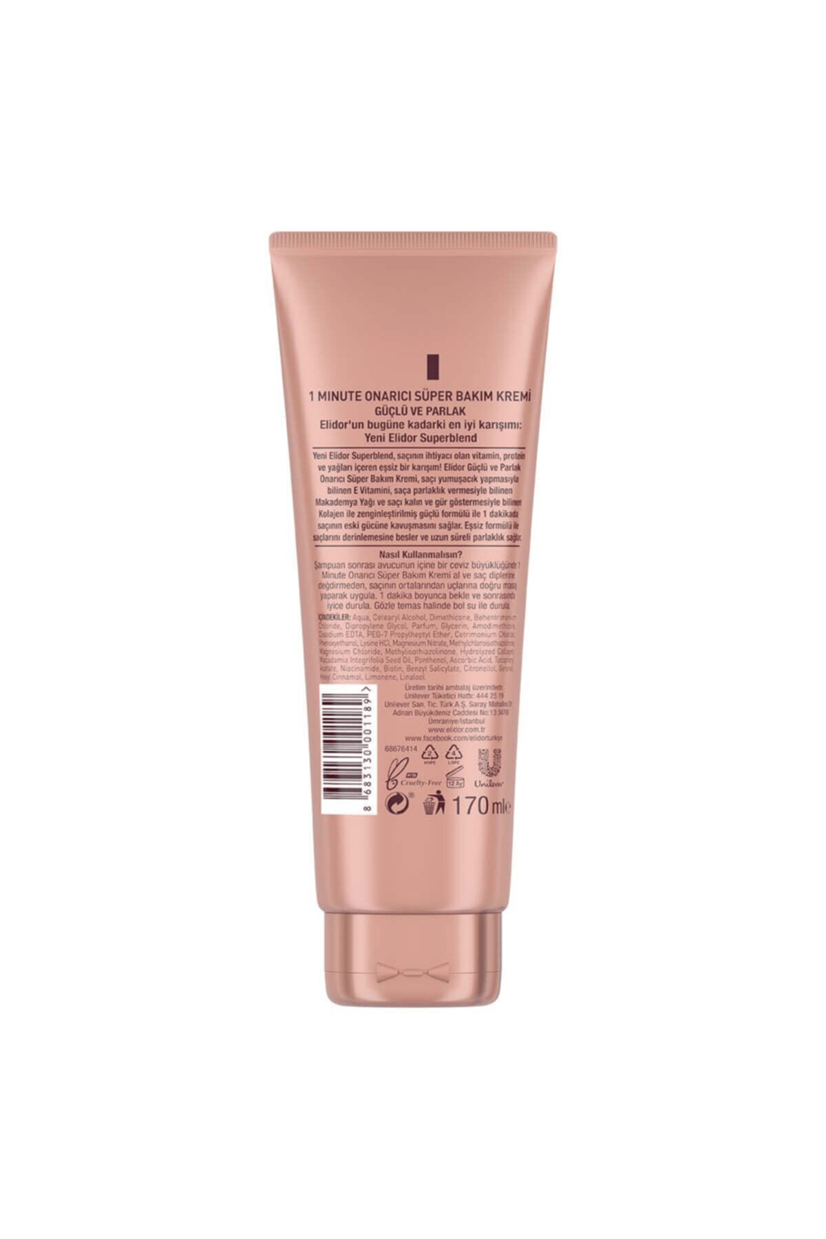 Elidor Superblend 1 Minute Süper Saç Bakım Kremi Güçlü Ve Parlak Pembe 170 ml