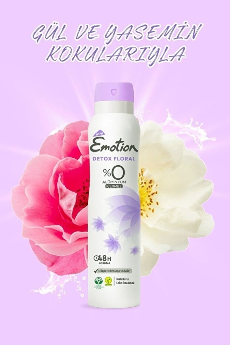 Emotion Detox Floral Kadın Deodorant Sprey 150 ml X4