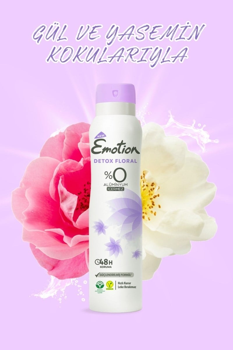 Emotion Detox Floral Kadın Deodorant Sprey 150 ml X6