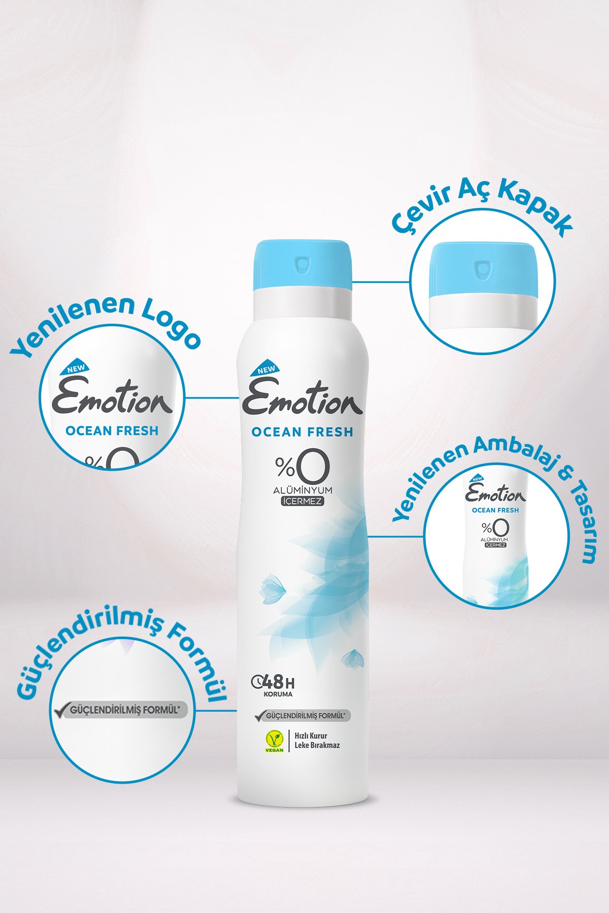 Emotion Kadın Sprey Deodorant Ocean Fresh 150ml x5 Adet