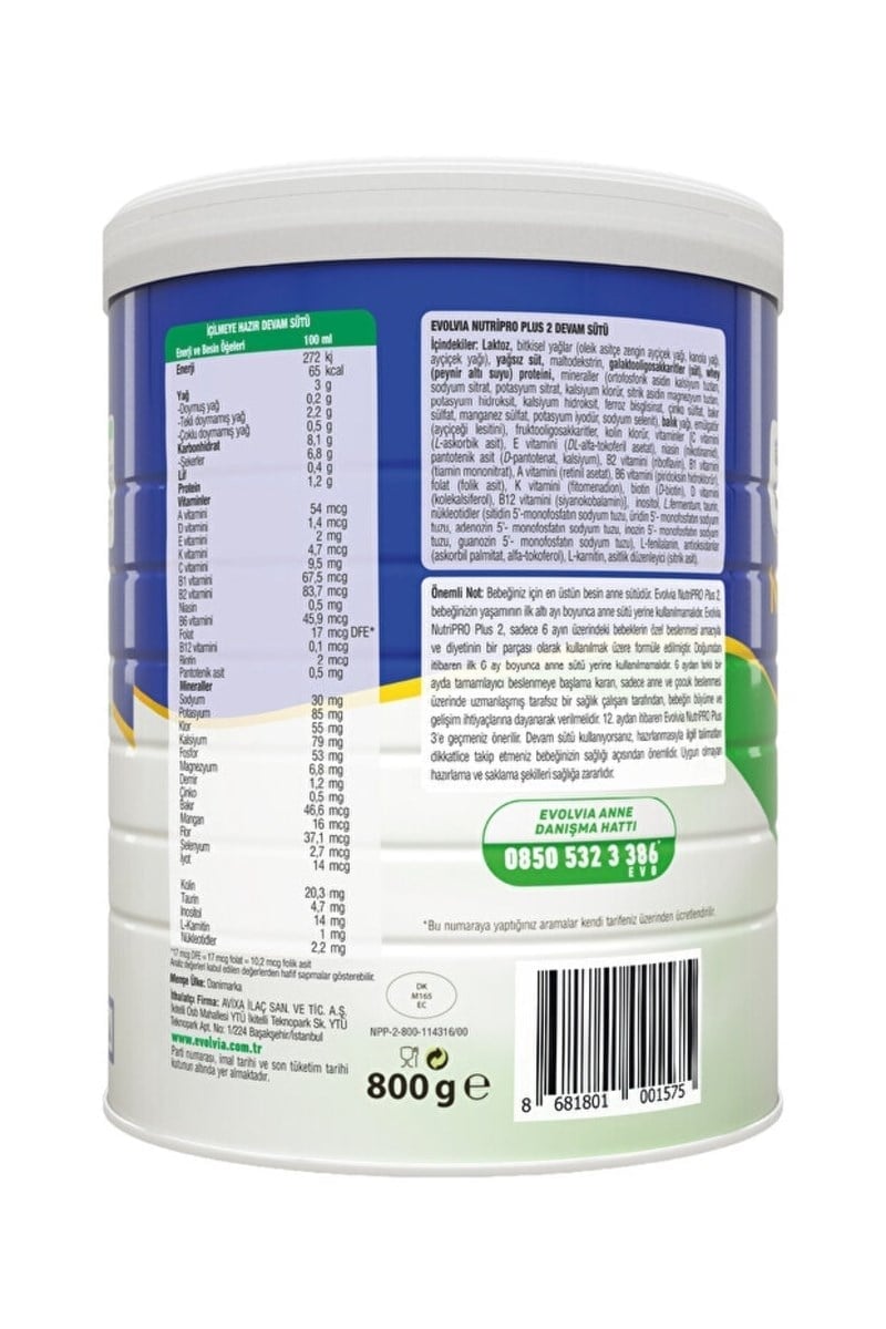 Evolvia Nutripro Plus 2 Devam Sütü 800 gr