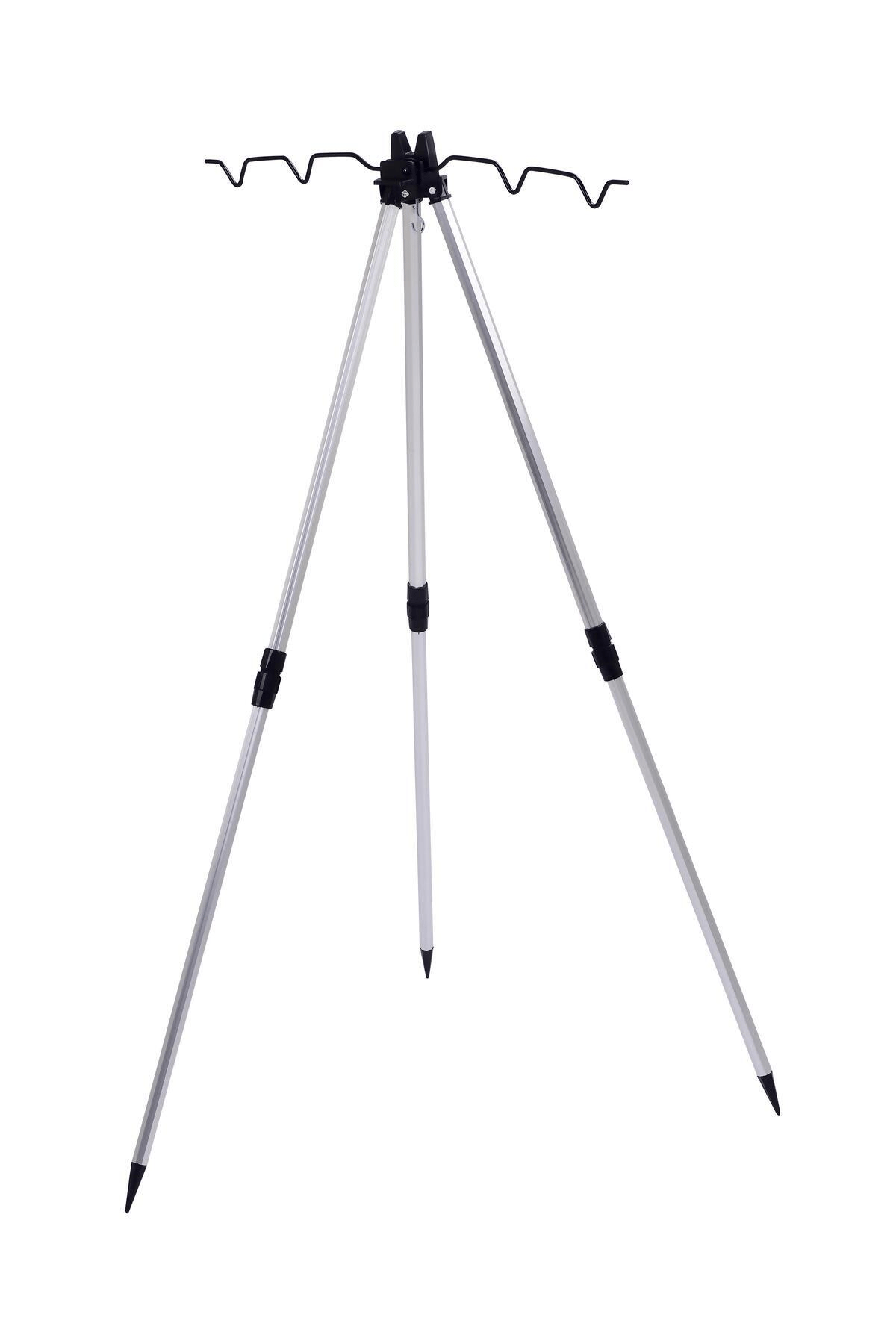 Exent 3 Ayaklı Alüminyum Teleskopik, katlanabilir hafif kamış ve olta dayama Sehpası (Tripod)