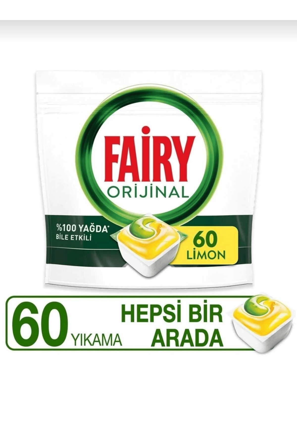 Fairy Hepsi Bir Arada Bulaşık Makinesi Deterjanı Tableti 60'lı