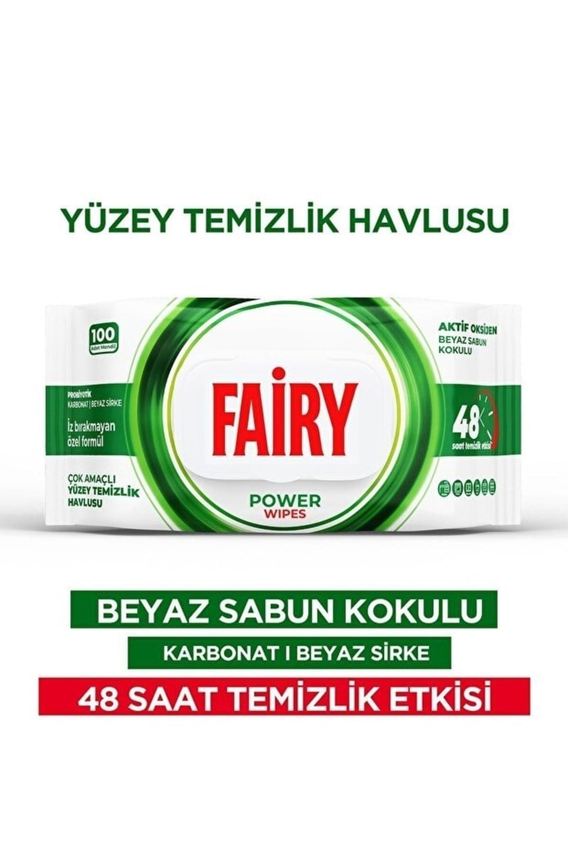 Fairy Power Wipes Yüzey Temizleme Mendili 100 Yaprak