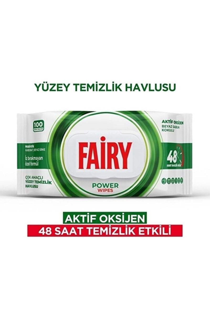 Fairy Power Wipes Yüzey Temizleme Mendili 100 Yaprak