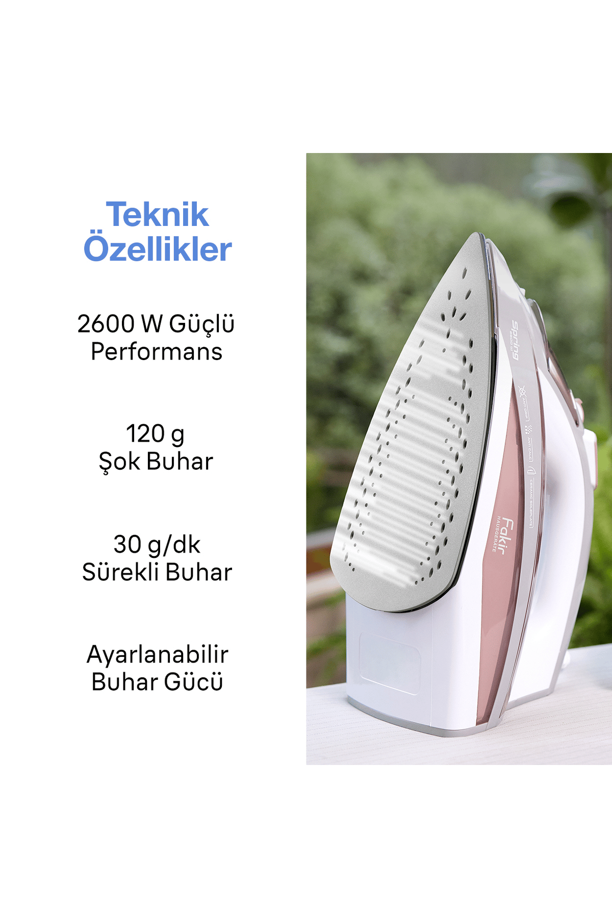Fakir Spring Buharlı Ütü  Gül Kurusu