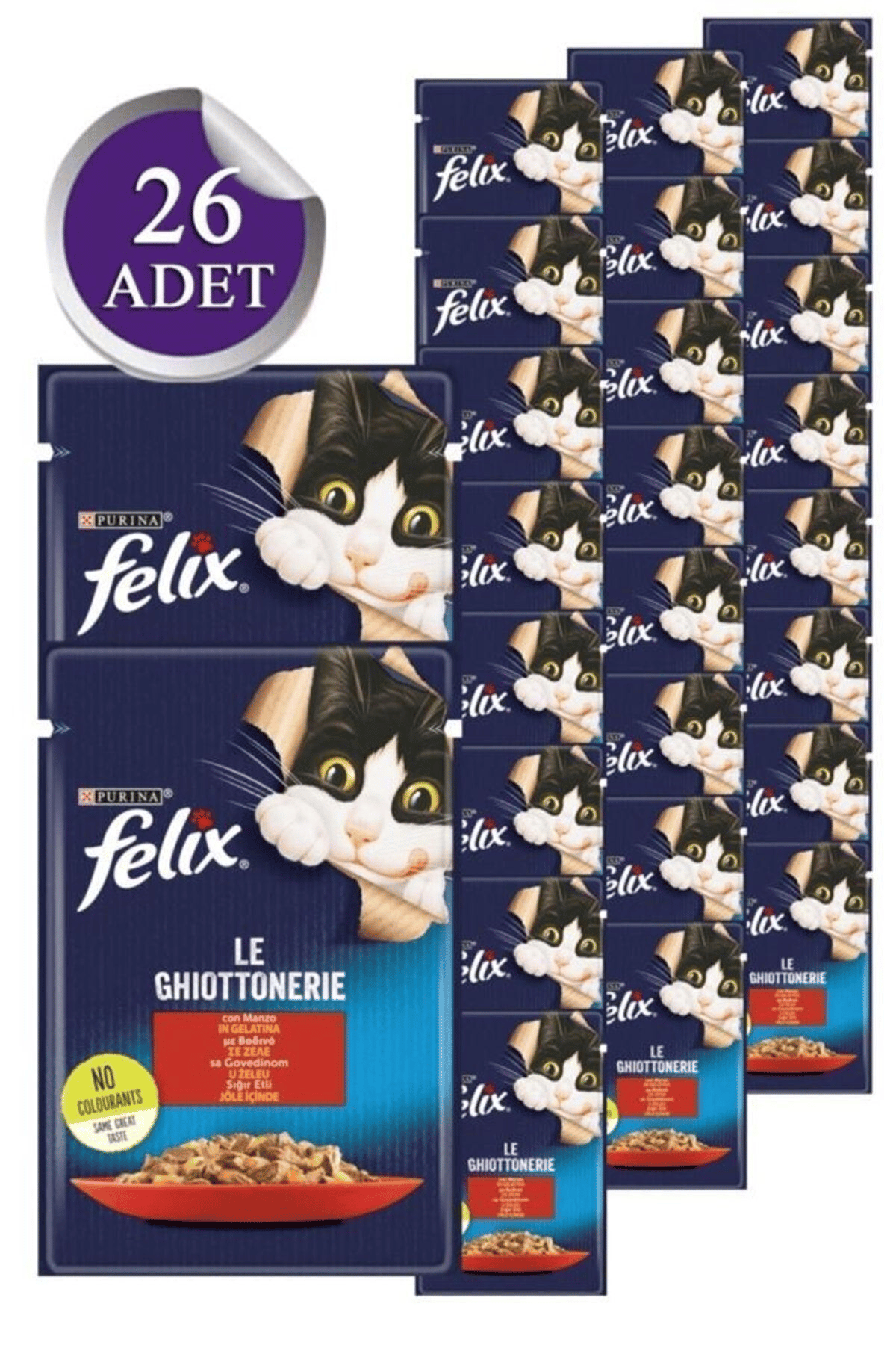 FELIX Sığır Etli 85 Gr X 26 Adet Yaş Kedi Maması