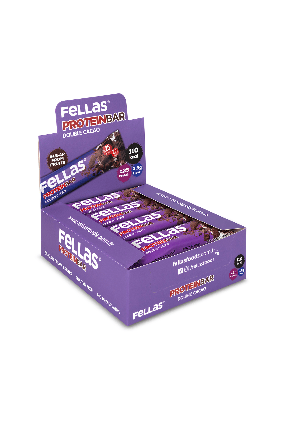Fellas Protein Bar - Duble Kakaolu 32 gr x 12 Adet