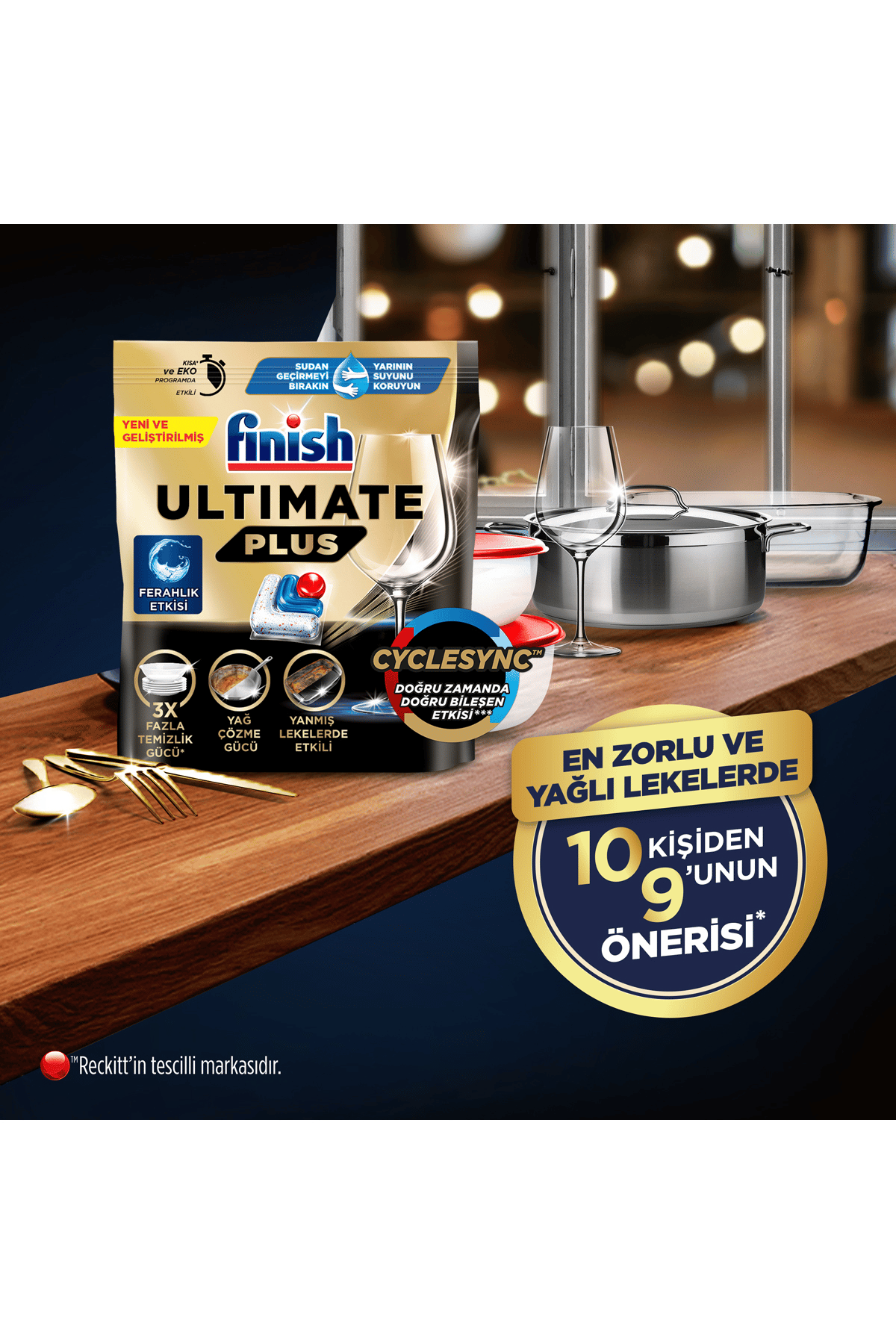 Finish Ultimate Plus Hepsi Bir Arada Bulaşık Makinesi Deterjanı Kapsül Tablet 20 Adet