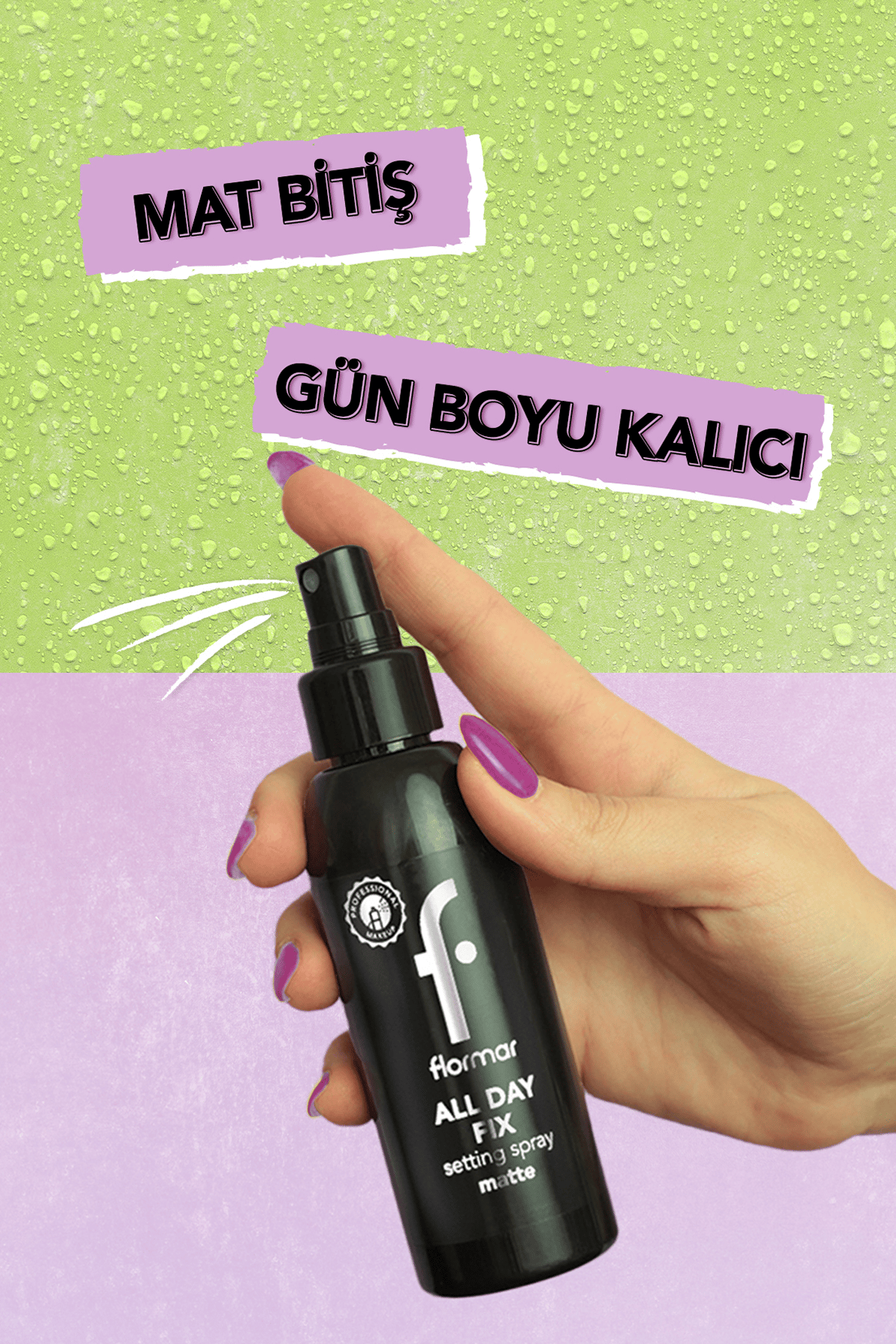Flormar Mat Bitişli Makyaj Sabitleyici Sprey - All Day Fix Setting Spray - 000 - 8682536023092