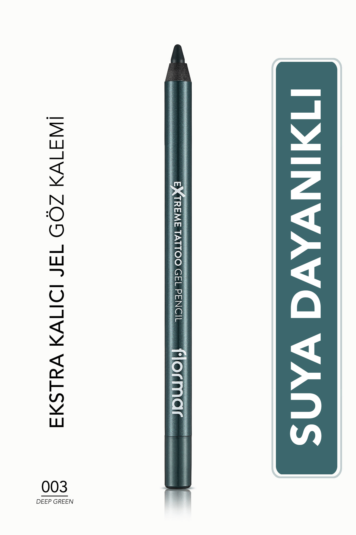 Flormar Mat Kalıcı Göz Kalemi (YEŞİL) - Extreme Tattoo Gel Pencil - 003 Deep Green - 8682536028851