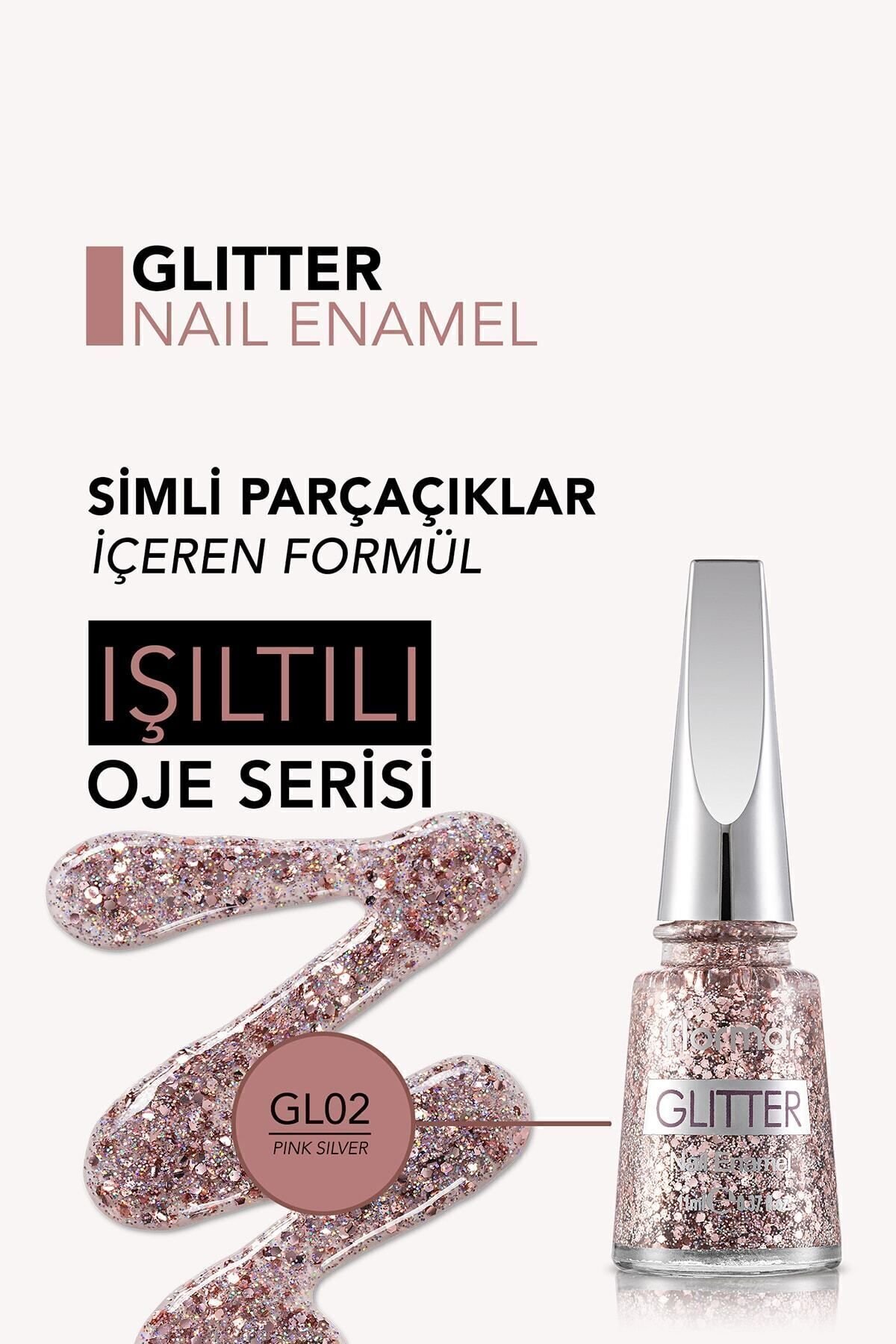 Flormar Oje - Glitter Nail Enamel Gl02 Pink Silver 34000006-gl02
