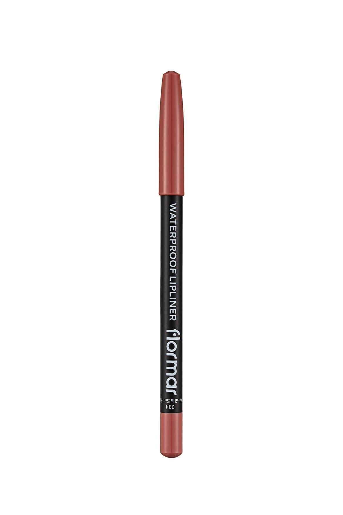 Flormar Suya Dayanıklı Dudak Kalemi (KAHVE) - Waterproof Lipliner - 234 Vanilla Sff - 8690604567478