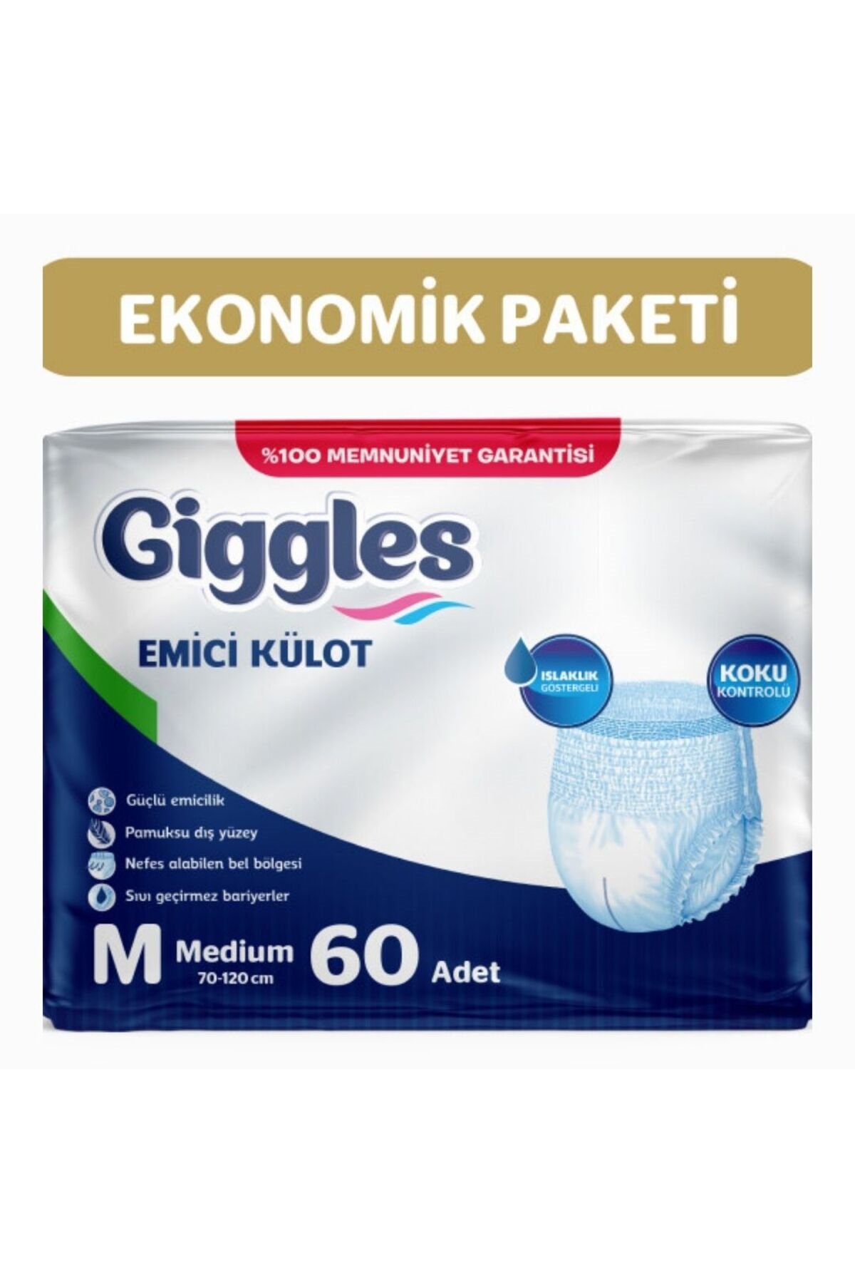 Giggles Külotlu Yetişkin Hasta Bezi Orta Boy M beden 30'lu x2 Adet