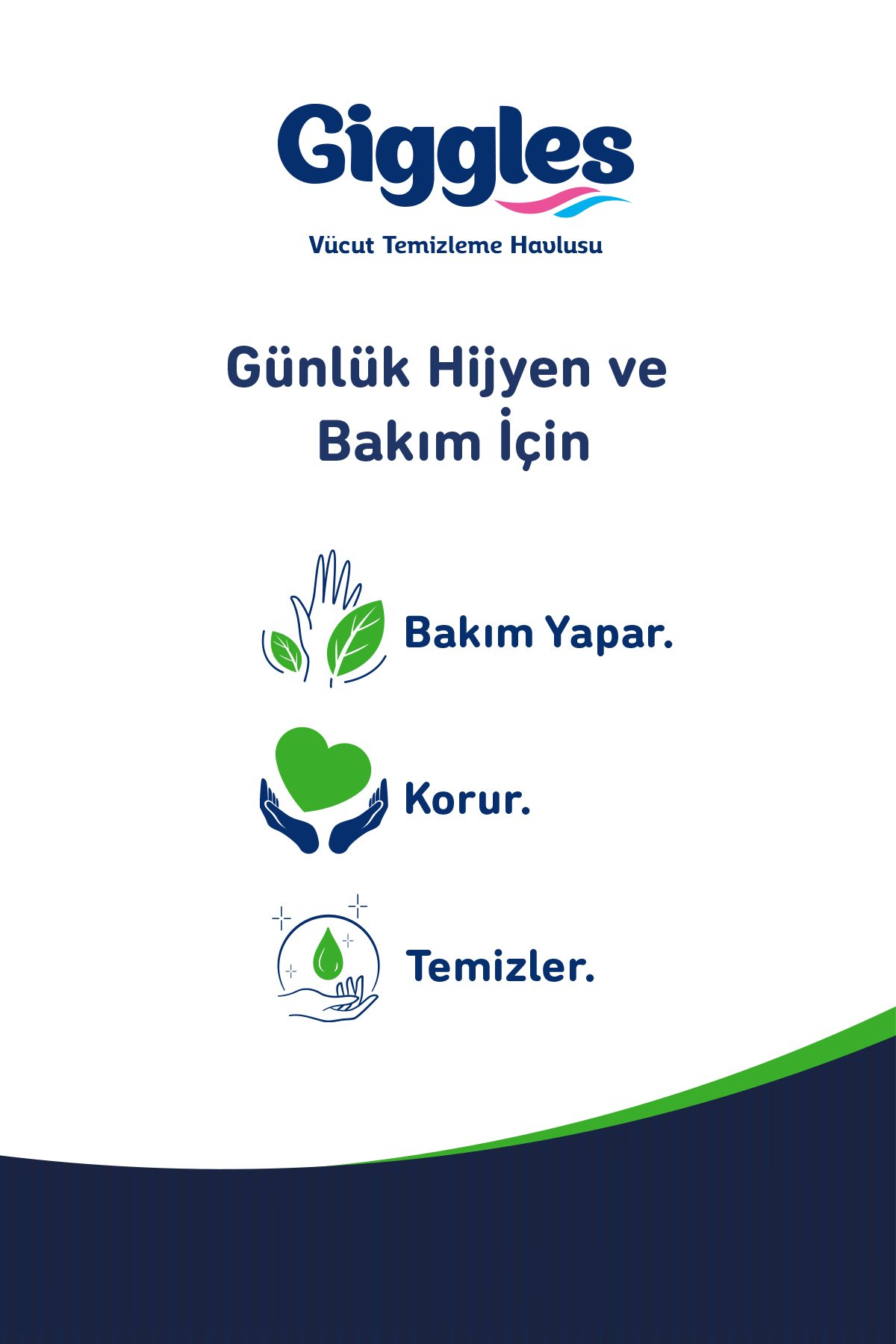 Giggles Vücut Temizleme Havlusu 50 Adet
