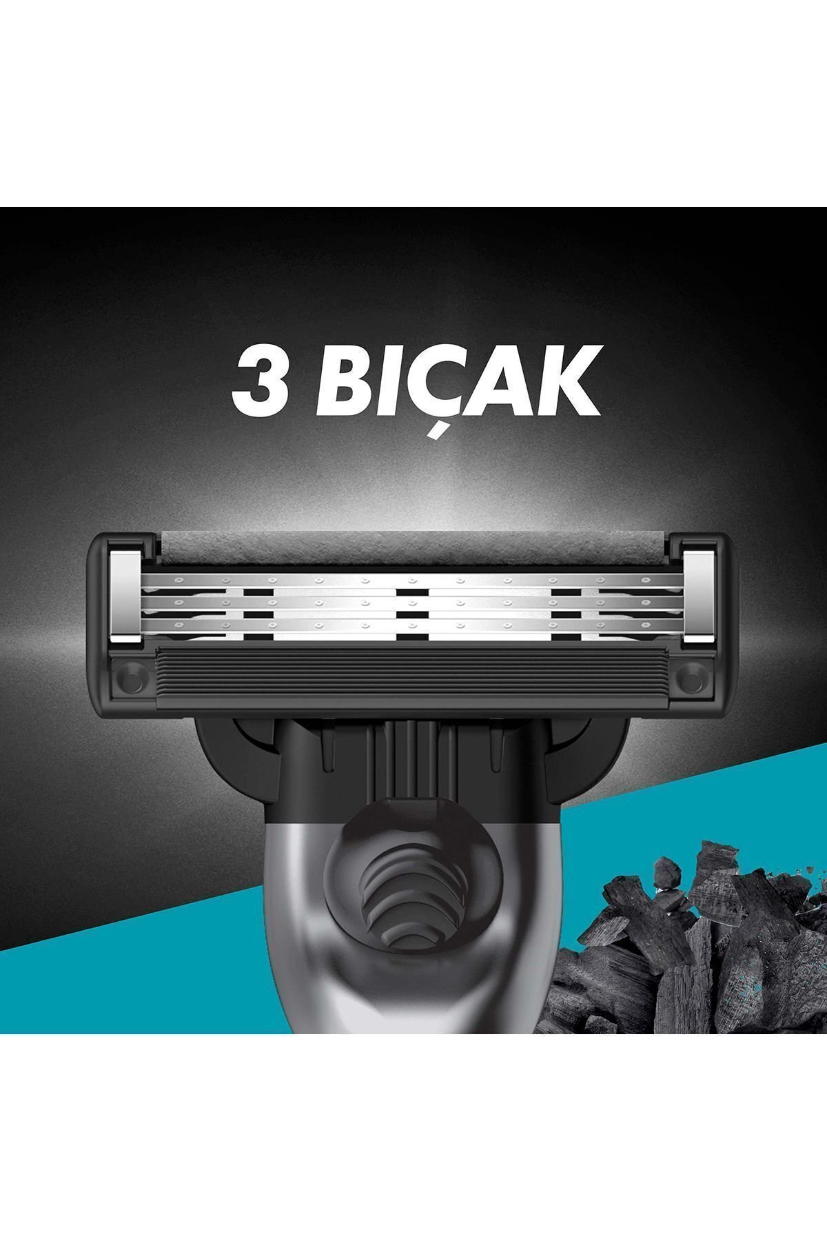 Gillette Mach3 Charcoal Avantajlı Yedek Tıraş Bıçağı 8'li