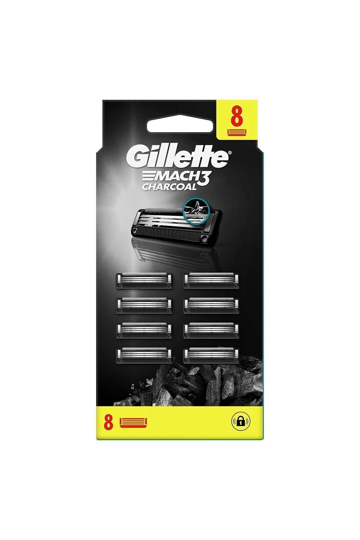 Gillette Mach3 Charcoal Avantajlı Yedek Tıraş Bıçağı 8'li