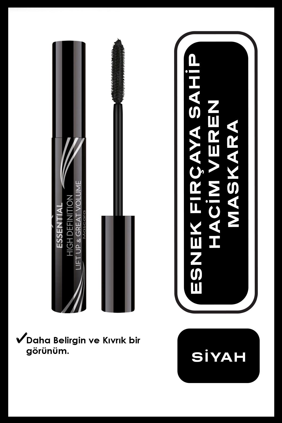 Golden Rose Essential High Definition & Lift Up&great Volume Mascara Black - Hacim Veren Maskara