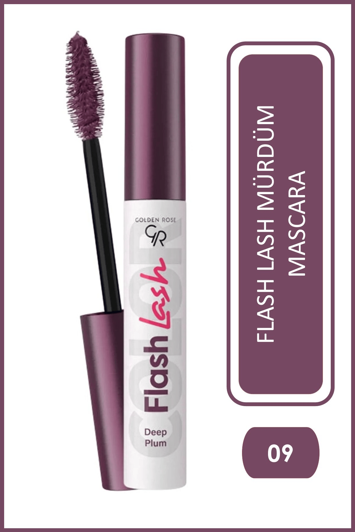Golden Rose Flash Lash Colored Mascara - 09 Deep Plum - Renkli Maskara- 8691190553951