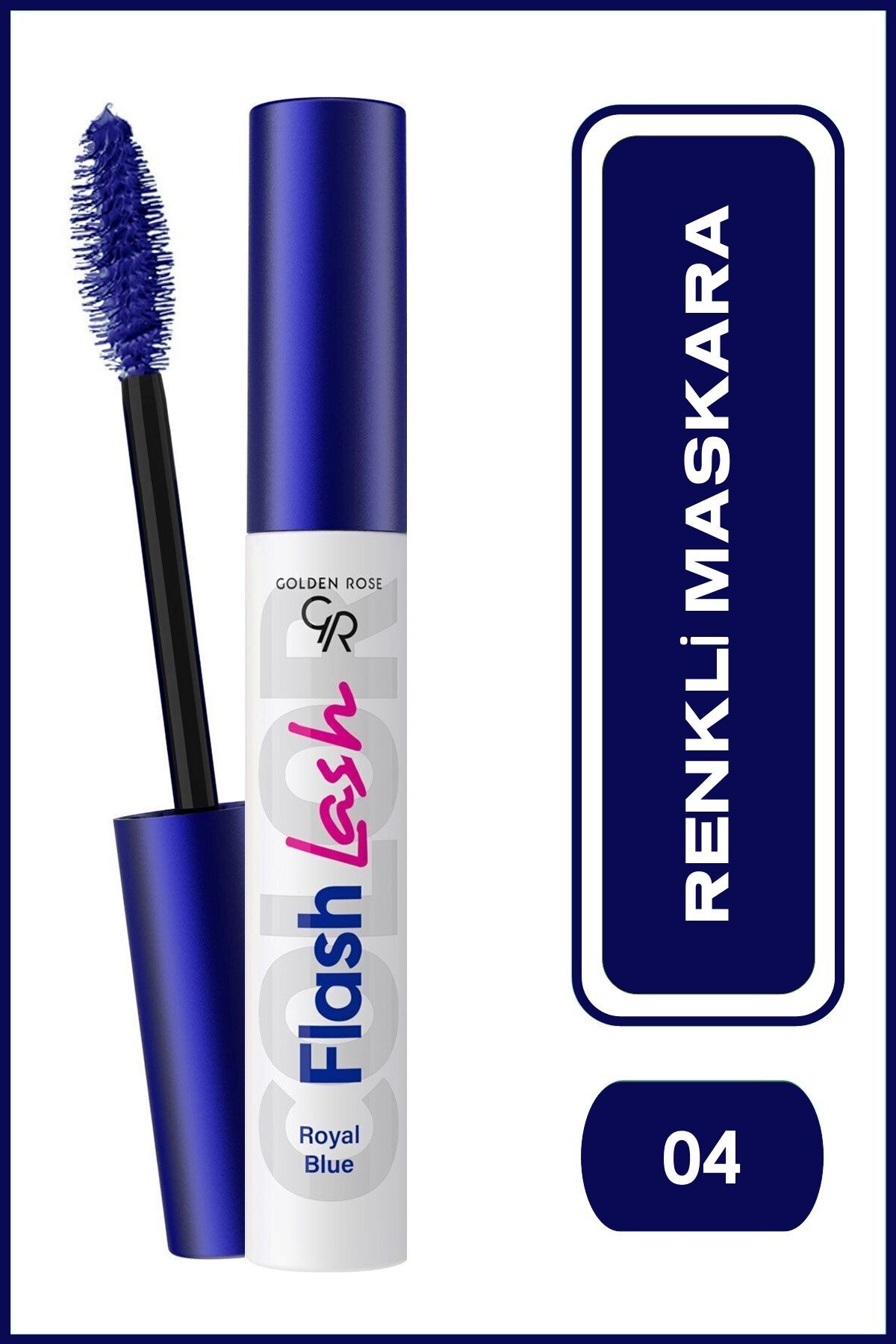 Golden Rose Suya Dayanıklı,Hacim Veren Flash Lash Renkli Maskara - No:04 Royal Blue -8691190515751