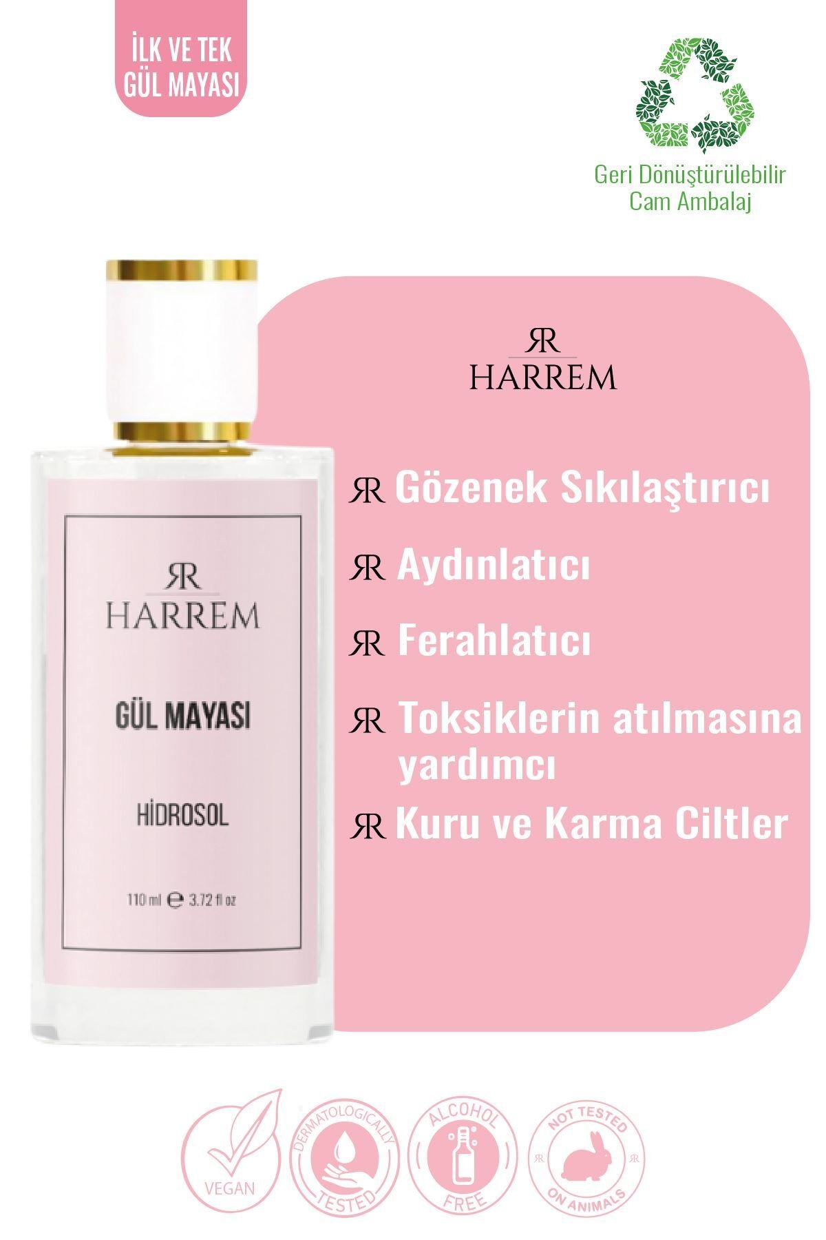 Harrem Gül Mayası Aydınlatıcı Ve Gözenek Sıkılaştırıcı Tonik