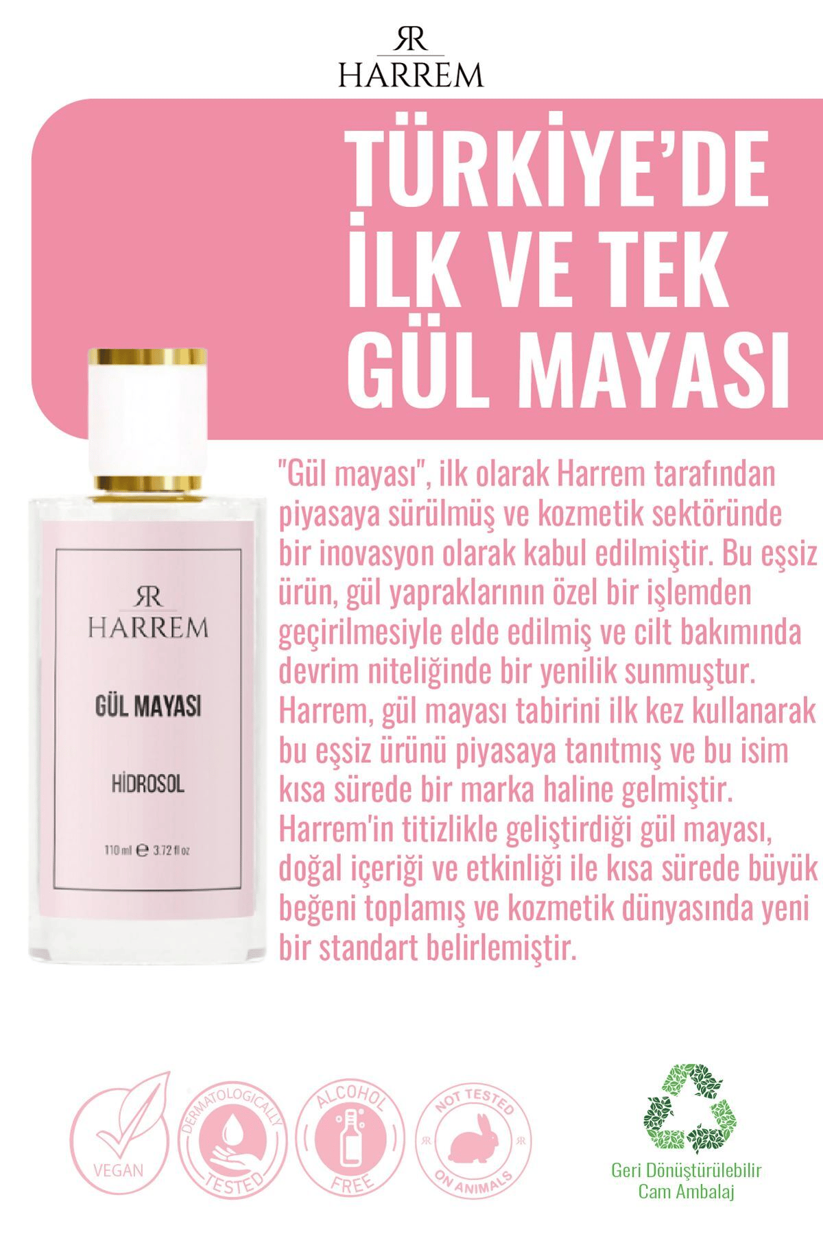 Harrem Gül Mayası Aydınlatıcı Ve Gözenek Sıkılaştırıcı Tonik
