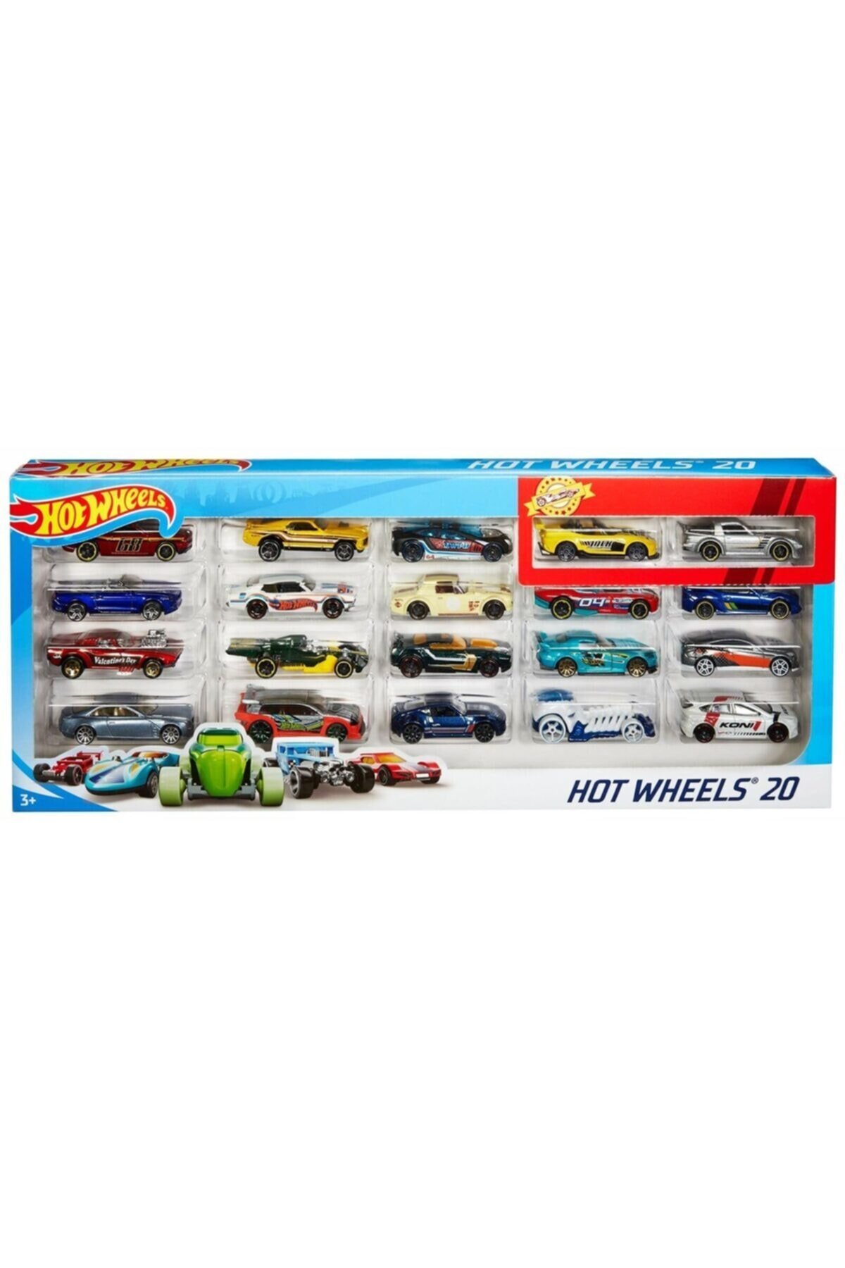HOT WHEELS Yirmili Araba Seti - Geniş Ürün Yelpazesi, Oyuncak Araba Koleksiyonu, 1:64 Ölçek H7045