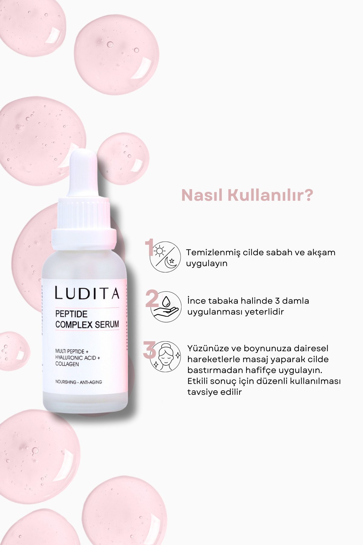 İnce Çizgi ve Kırışıklık Karşıtı, Yoğun Nemlendirici Peptit Kompleks Serum