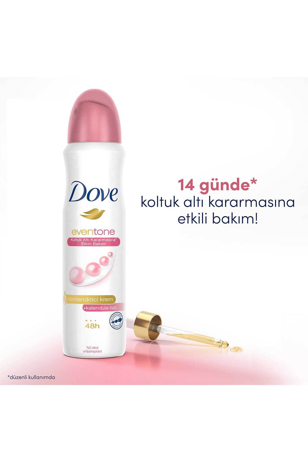 Kadın Sprey Deodorant Eventone 1/4 Nemlendirici Krem Etkili Kalendula Özü 150 ml X3 Adet