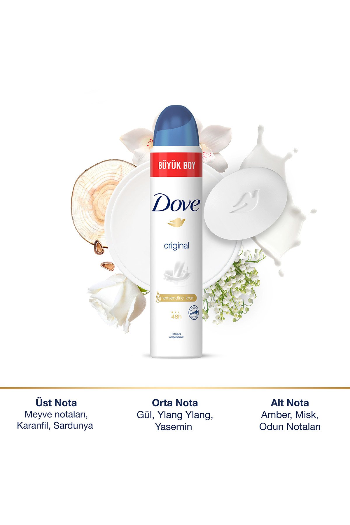 Kadın Sprey Deodorant Original 1/4 Nemlendirici Krem Etkili Büyük Boy 200 ml X3 Adet