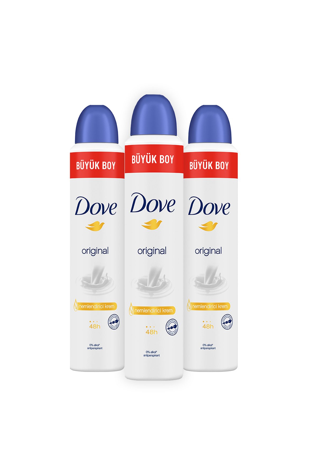 Kadın Sprey Deodorant Original 1/4 Nemlendirici Krem Etkili Büyük Boy 200 ml X3 Adet