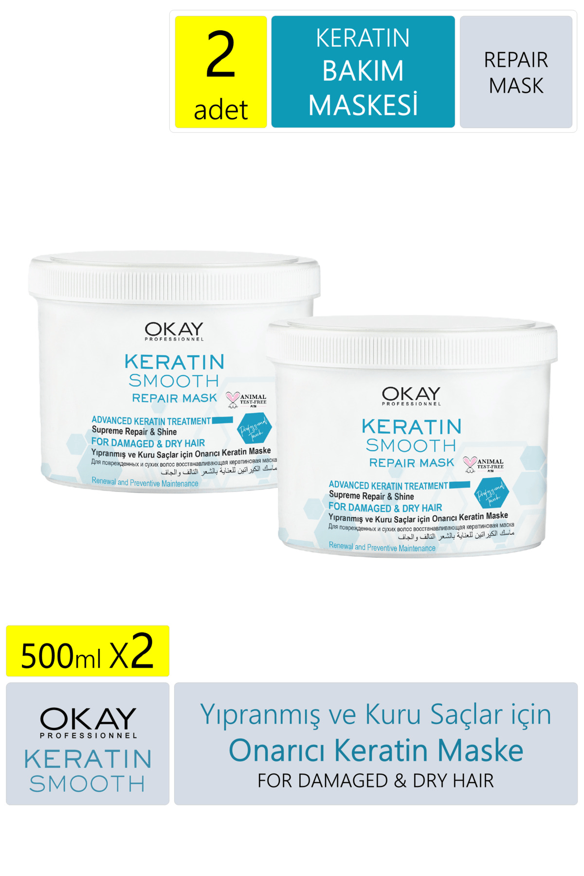 Keratin Smooth 2'li Maske 500 Ml