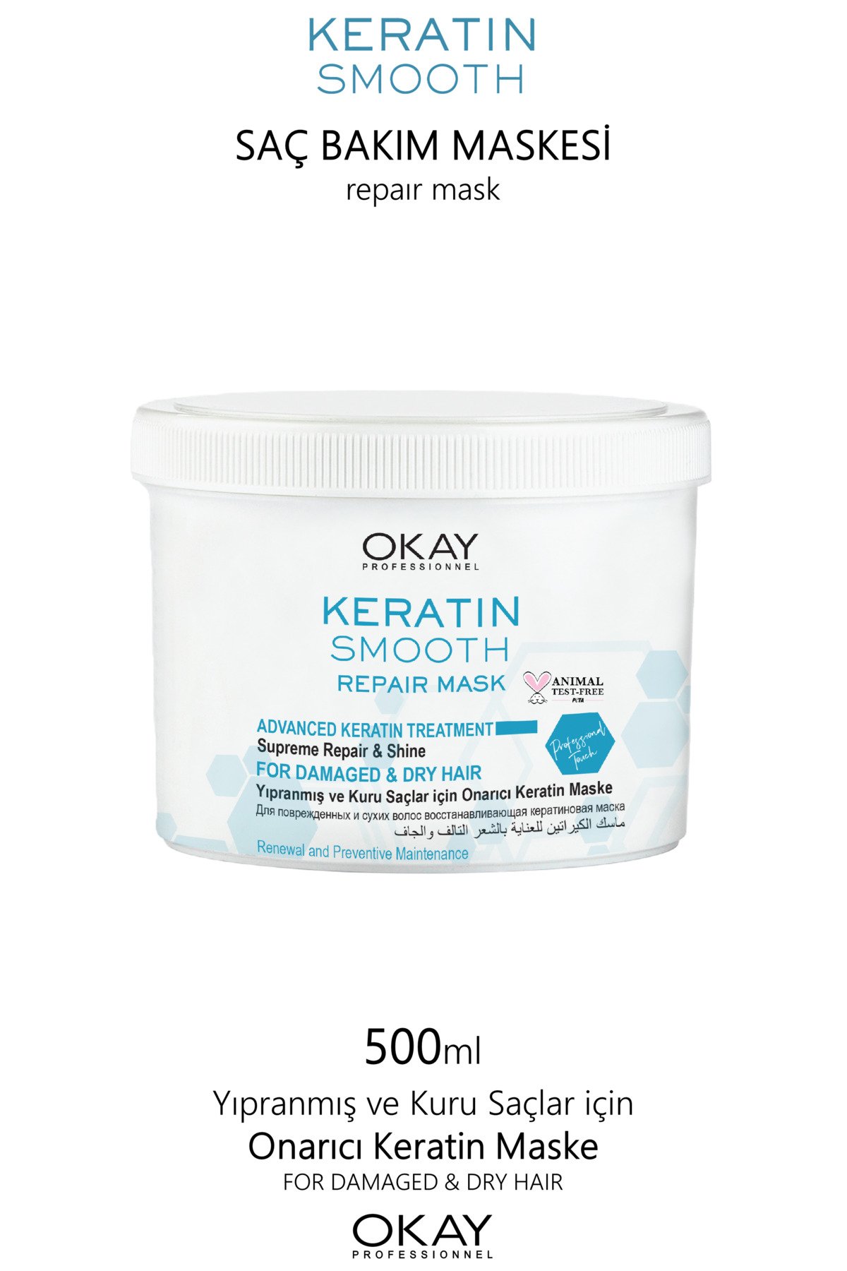Keratin Smooth Onarıcı Maske 500 ml