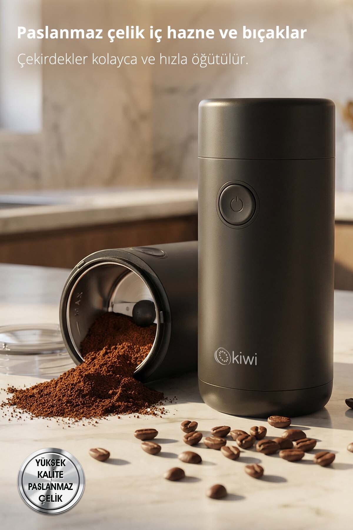 Kiwi Blg Kspg-4820 Kahve ve Baharat Öğütücü KycShp 471408 (Siyah)