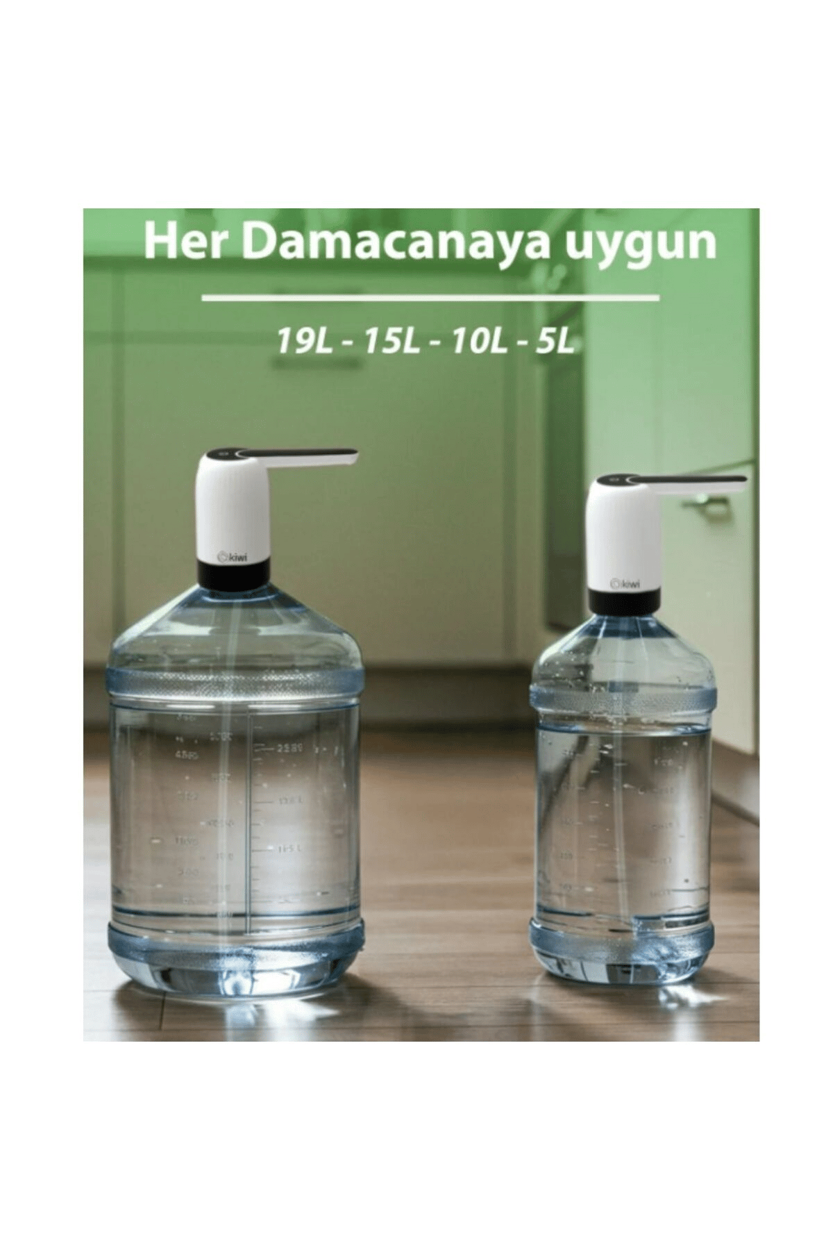 Kiwi  Şarjlı Damacana Su Pompası - Beyaz - 5x12x4 cm