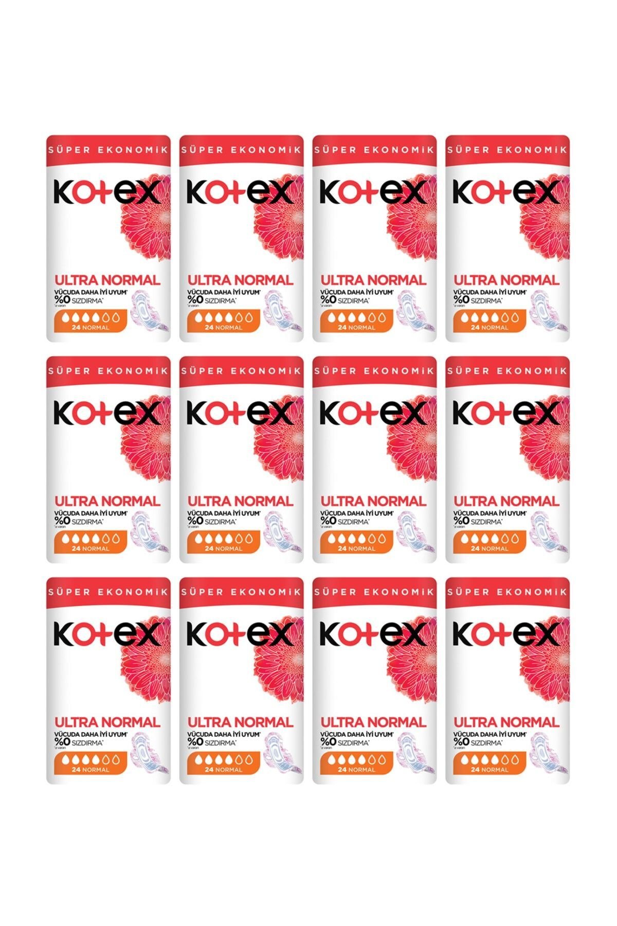 Kotex Hijyenik Ped Ultra Normal Ekonomik Paket 24'lü x12 Adet