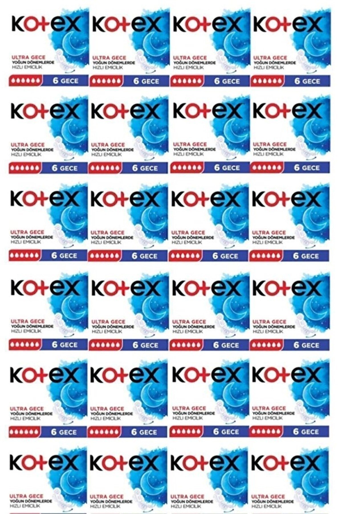 Kotex Ultra Gece Hijyenik Kadın Pedi 6'lı x24