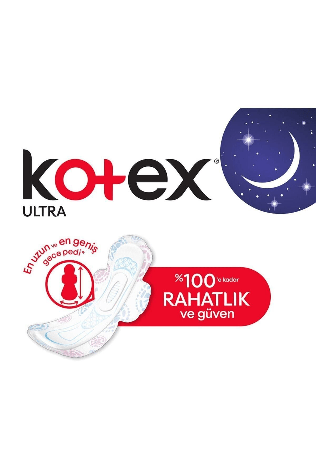 Kotex Ultra Gece Hijyenik Kadın Pedi 6'lı Gece x 12 adet