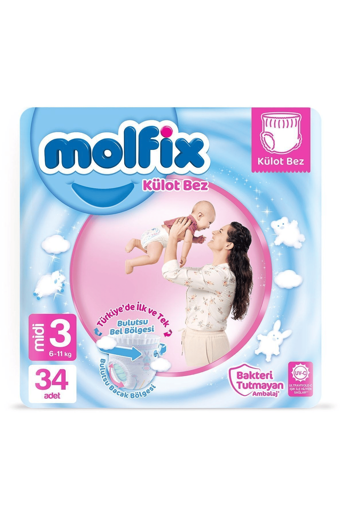 Külot Bebek Bezi Jumbo Beden:3 Midi 34 Adet 4-9 kg