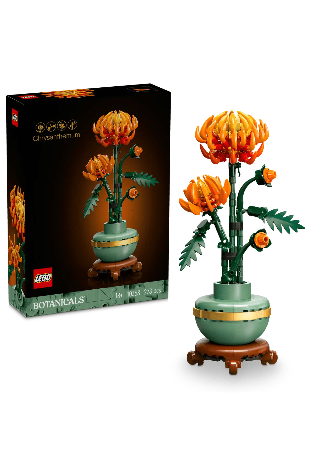 LEGO ® Botanicals Krizantem 10368 - Yetişkinler için Dekoratif Kasımpatı Çiçeği Yapım Seti (278 P)