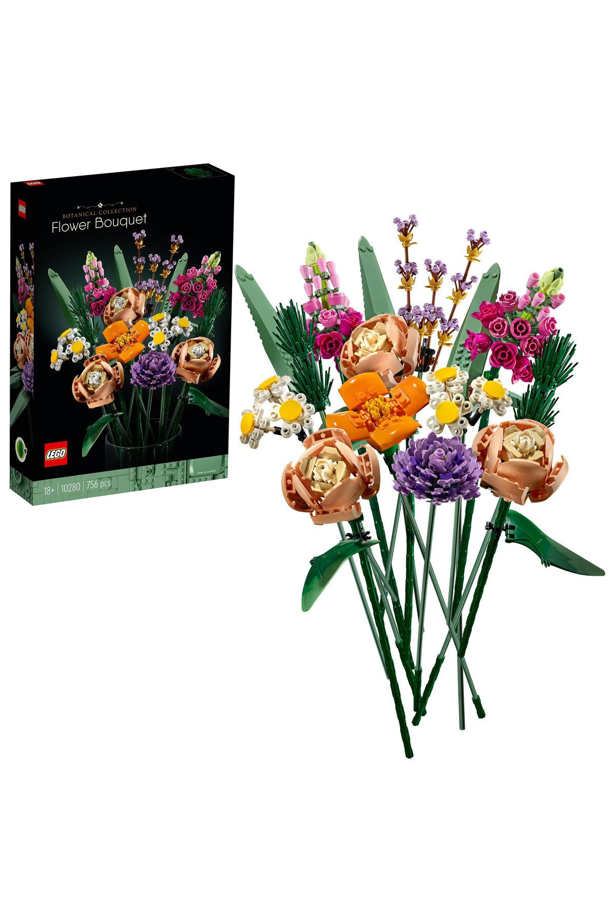 LEGO omx ICONS Çiçek Buketi 10280 - Yetişkinler İçin Koleksiyonluk Dekoratif Yapım Seti (756 Parça